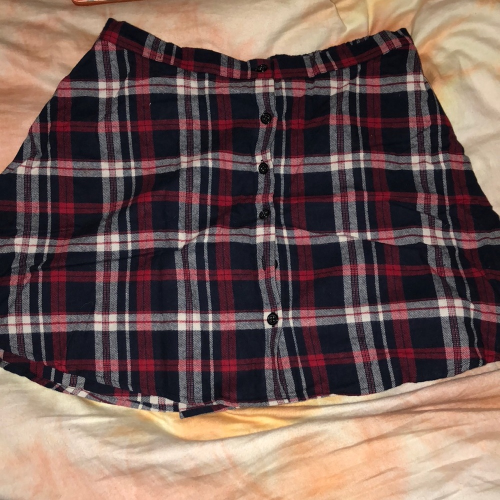 NWOT Button Up Plaid Skirt